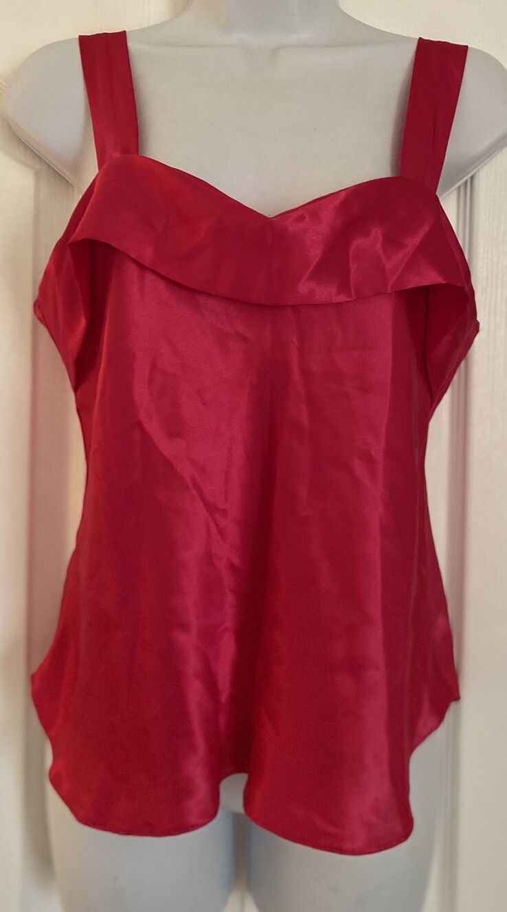 Vintage Lucie Ann II Satin Camisole Fuchsia Pink Size 36 USA