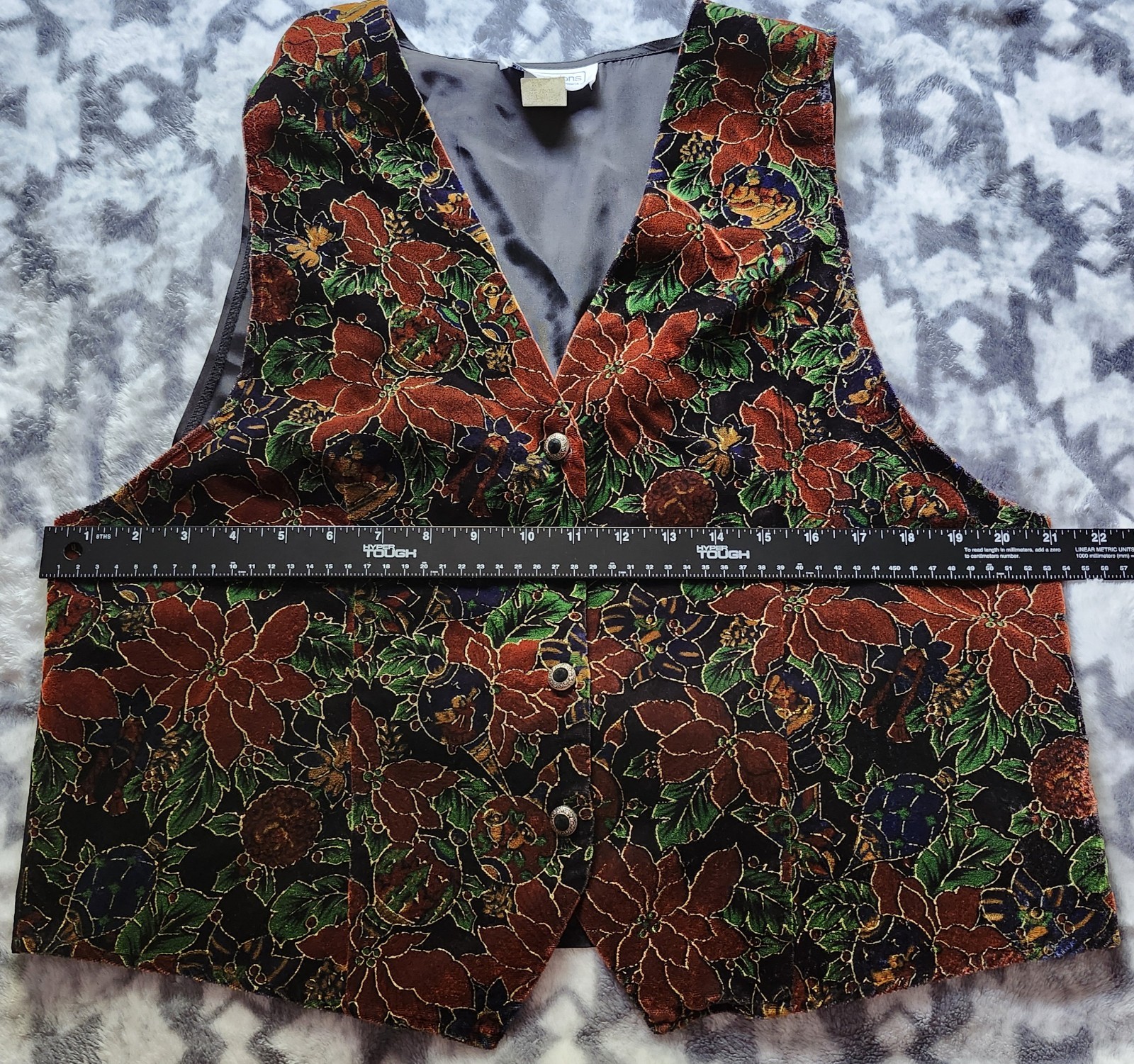 Impressions of California Women’s Vintage Floral Vest Large USA Made Multicolor