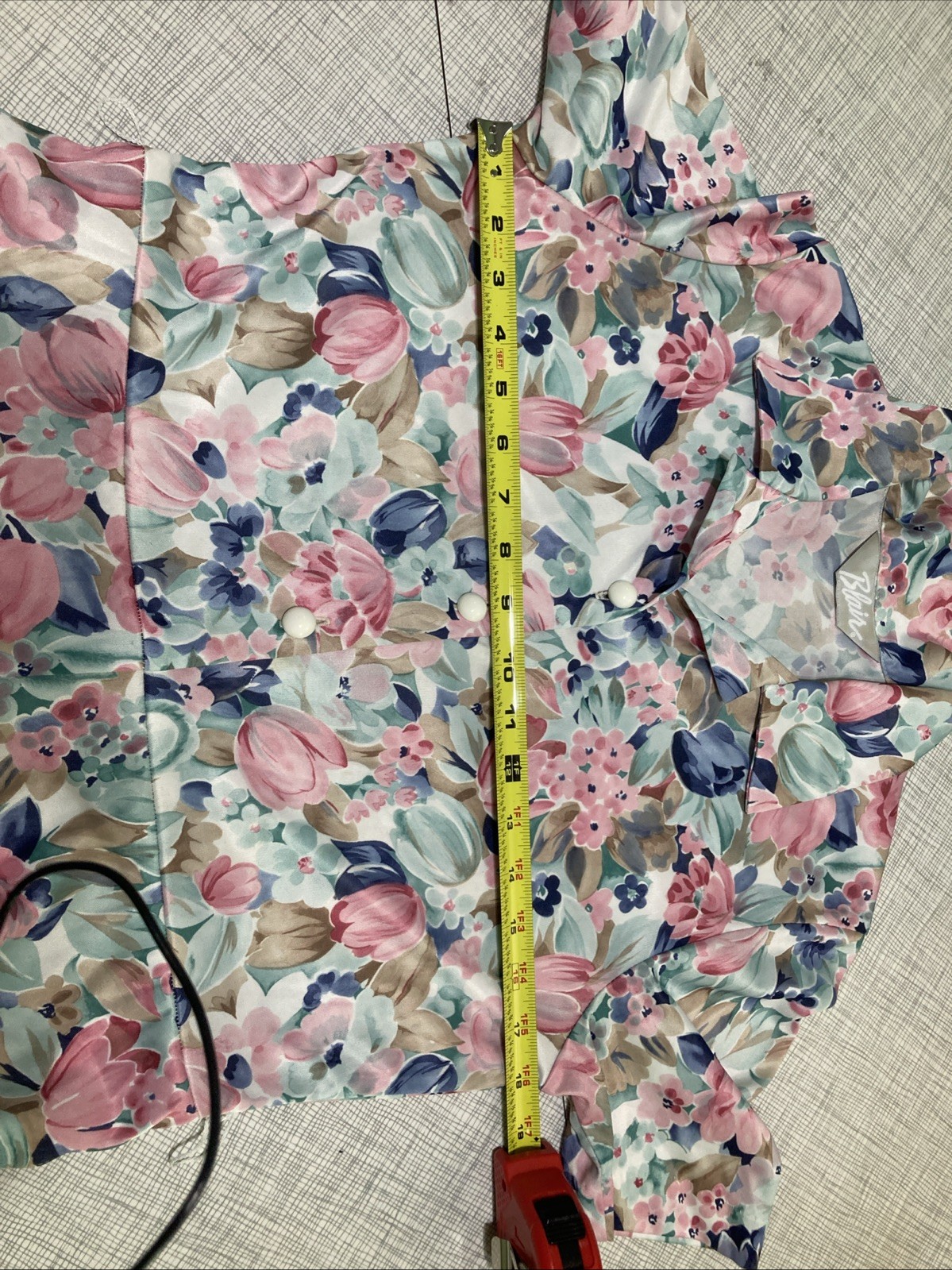 Vtg BLAIR Floral Shirtdress Pastel Pink Blue Midi Dress 80s Does 70s Style XS