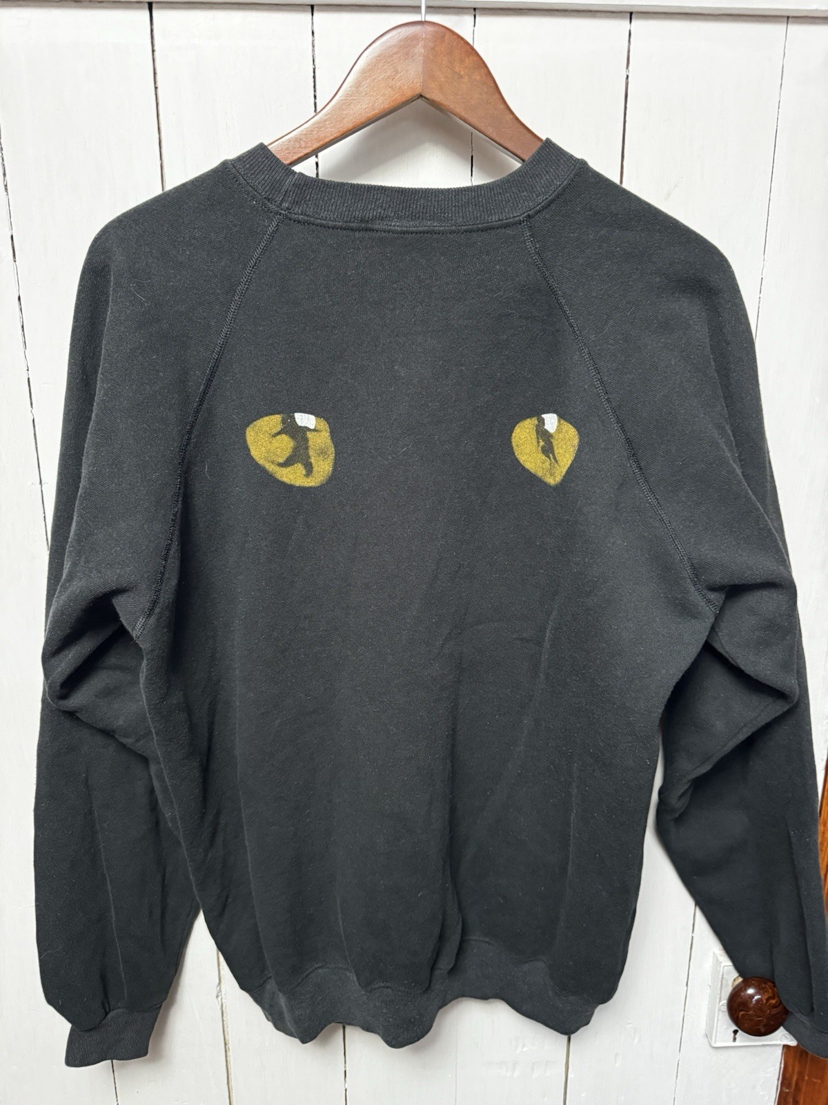 CATS Musical Broadway Show 1981 Crewneck Sweater Sz XL Black Vintage