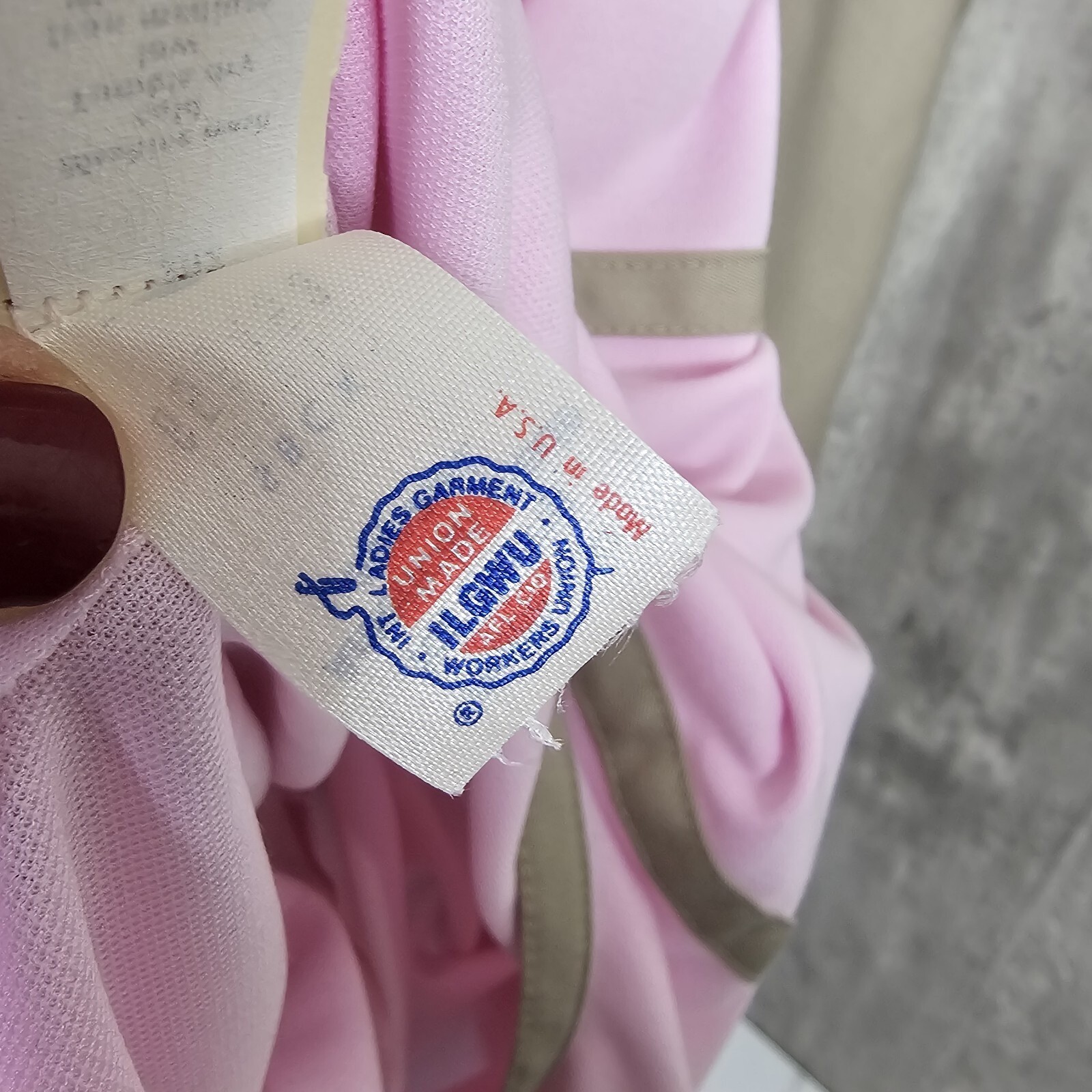 Vintage 80s Kelli Kaye Lilac Tan Midi Dress NWT USA 16 1/2 Pastel Soft Retro Mod