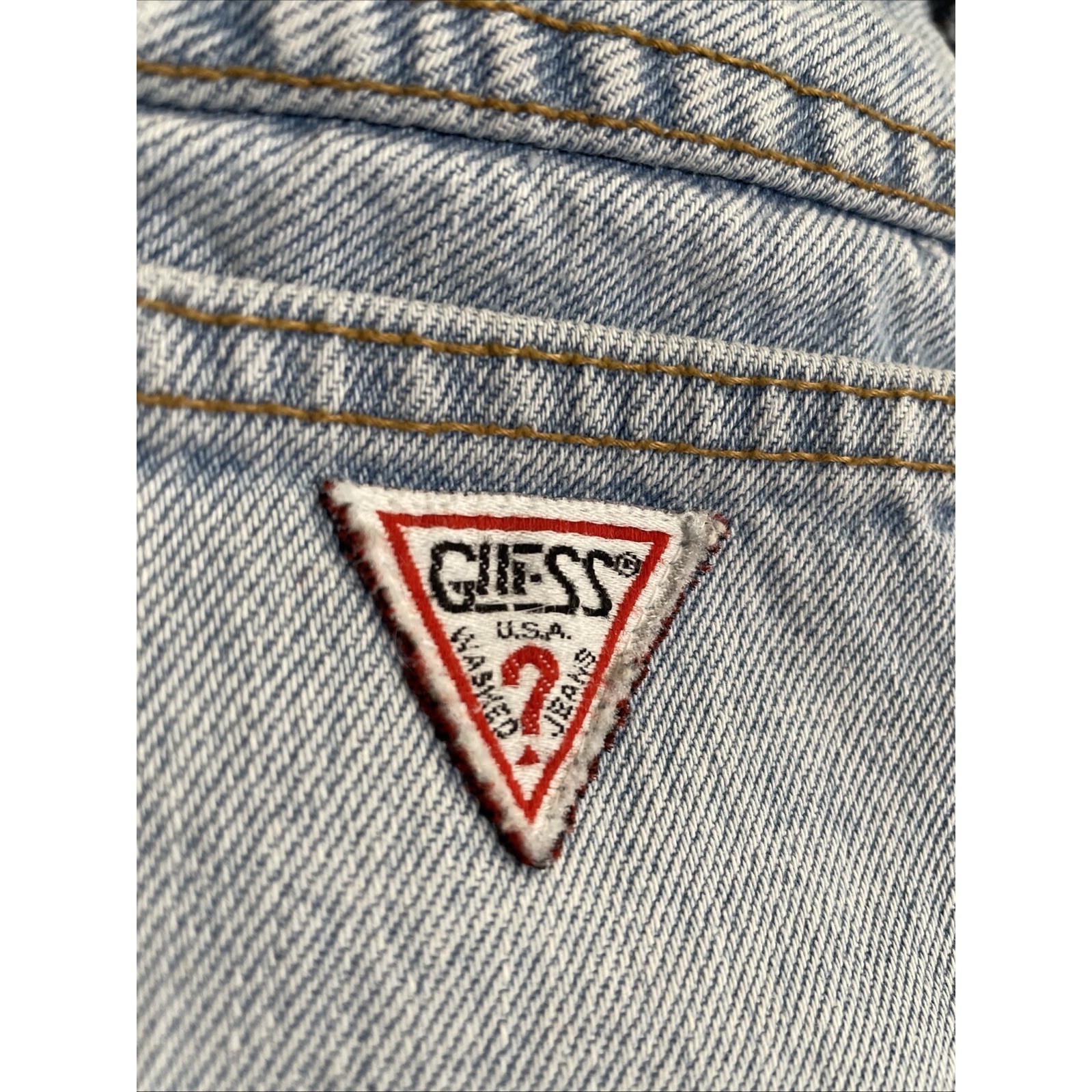Guess Georges Marciano Denim Skirt 10501 SZ 24 VTG 80s 90s Light Wash USA