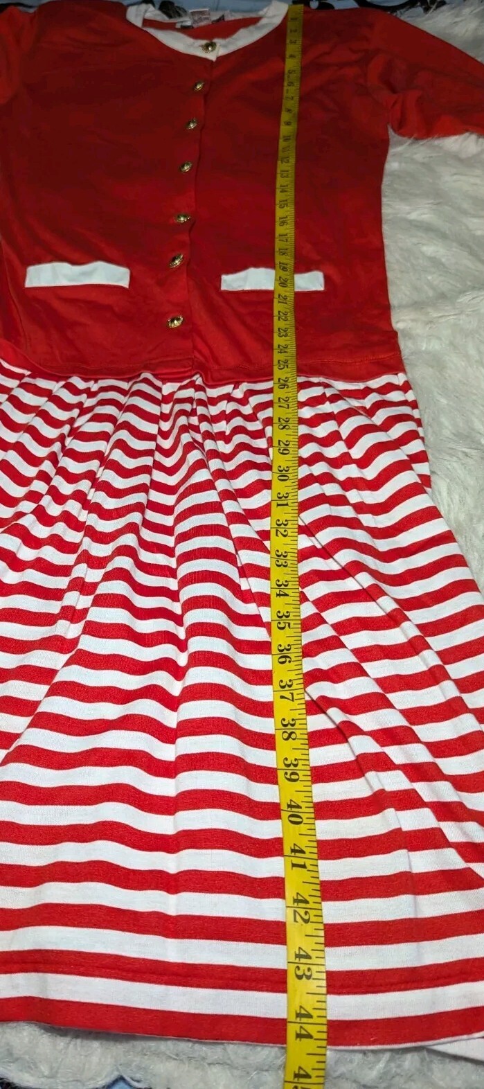NUGGETS BRAND Button-Up MODEST Dress Orange STRIPED Stretch Women’s Medium