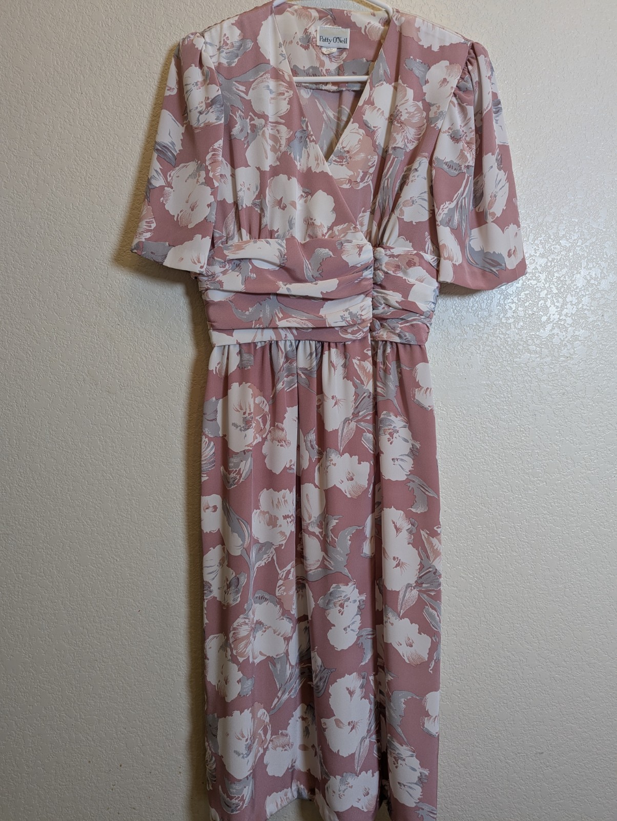 Vintage 70s/80s/90s Midi Dress Cottagecore, Garden Party Size 6 Pink Floral Wrap