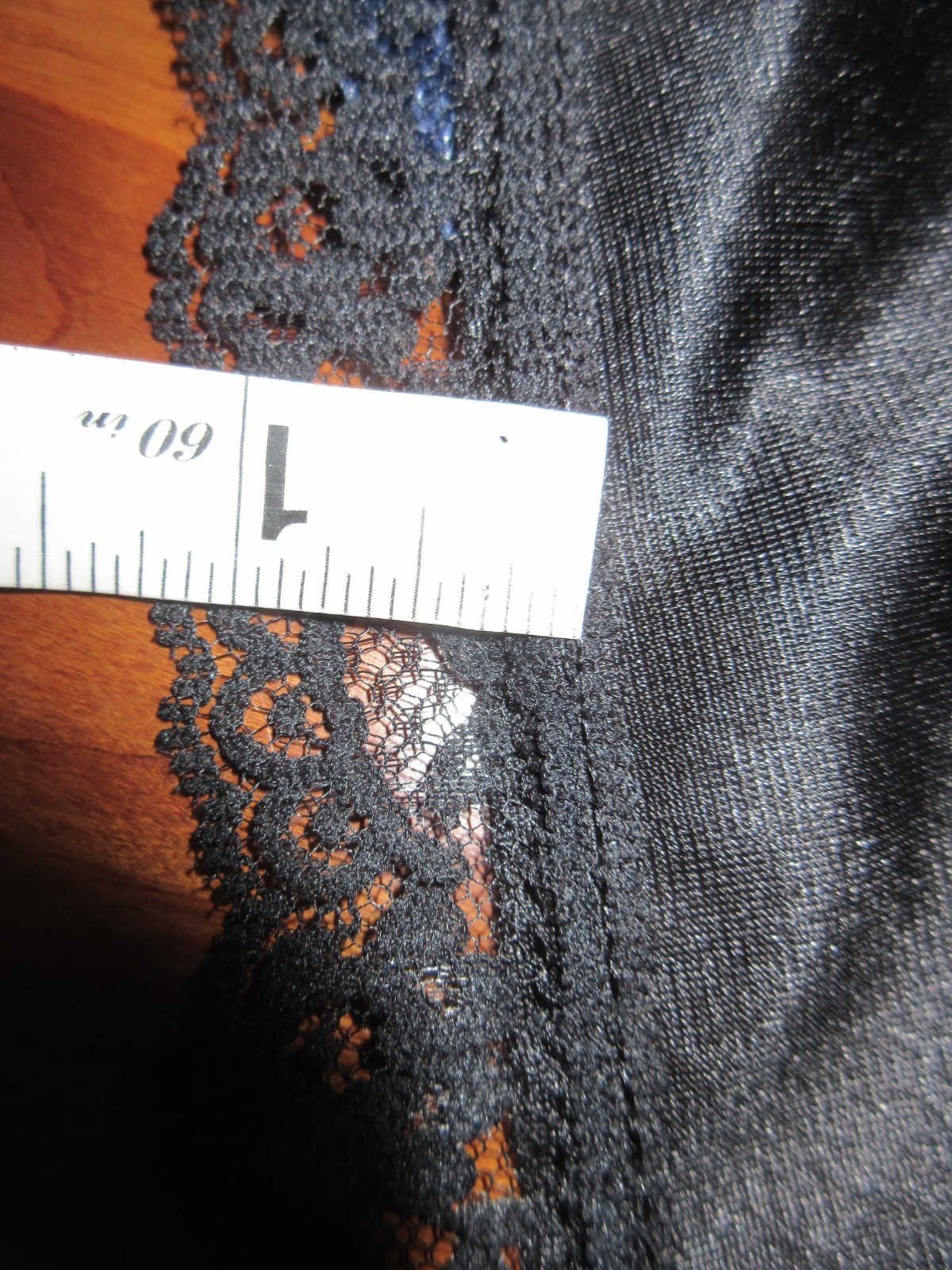unworn vintage size 36 DEENA BLACK sheer LACE NYLON full slip NIGHTGOWN