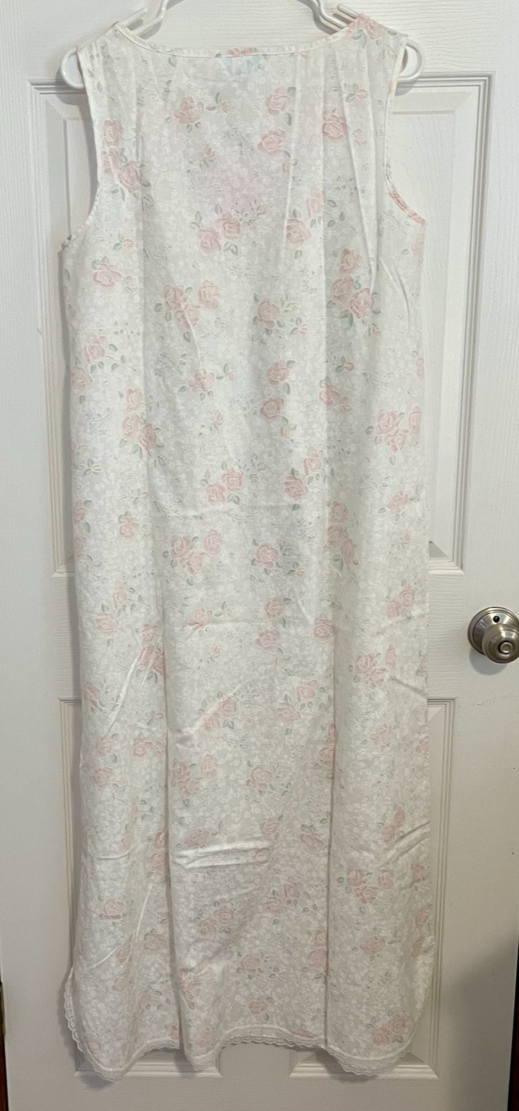 VTG Wolverine White & Pink Floral Nightgown & Housecoat Robe Poly Blend Set Med