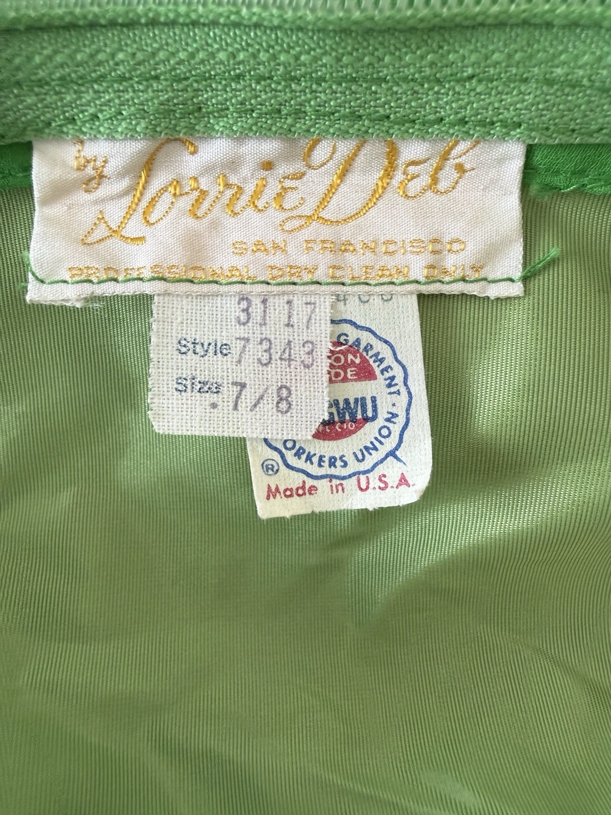 Vintage 70s Lorrie Deb San Francisco Green Ruffle Maxi Dress – Size 7/8