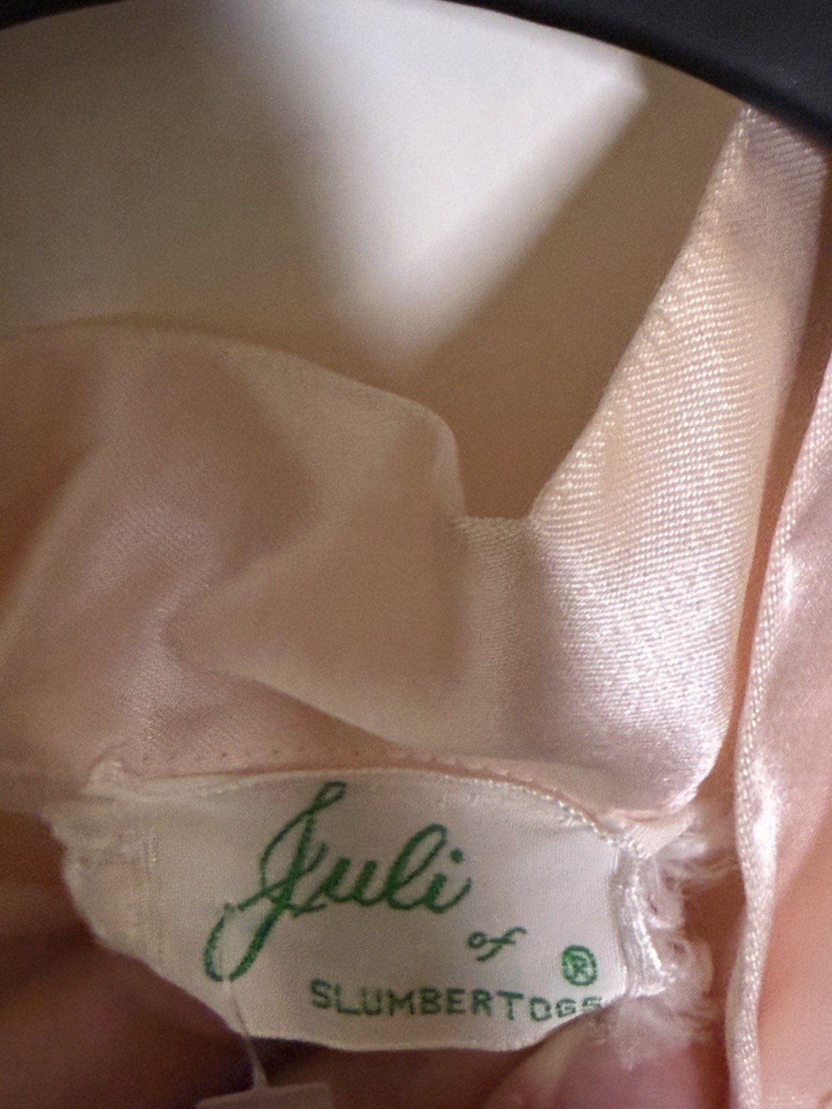 Vintage Juli of Slumbertogs Pink Satin Lace Nightgown Size Large Cottage Core