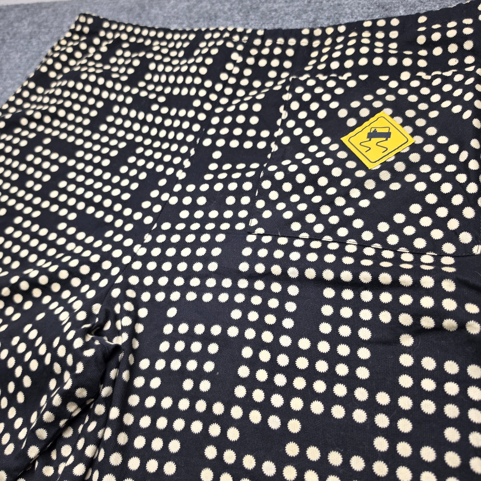 Vintage SKIDZ Pants One Size Fits All Black Cream Dot Grid Drawstring