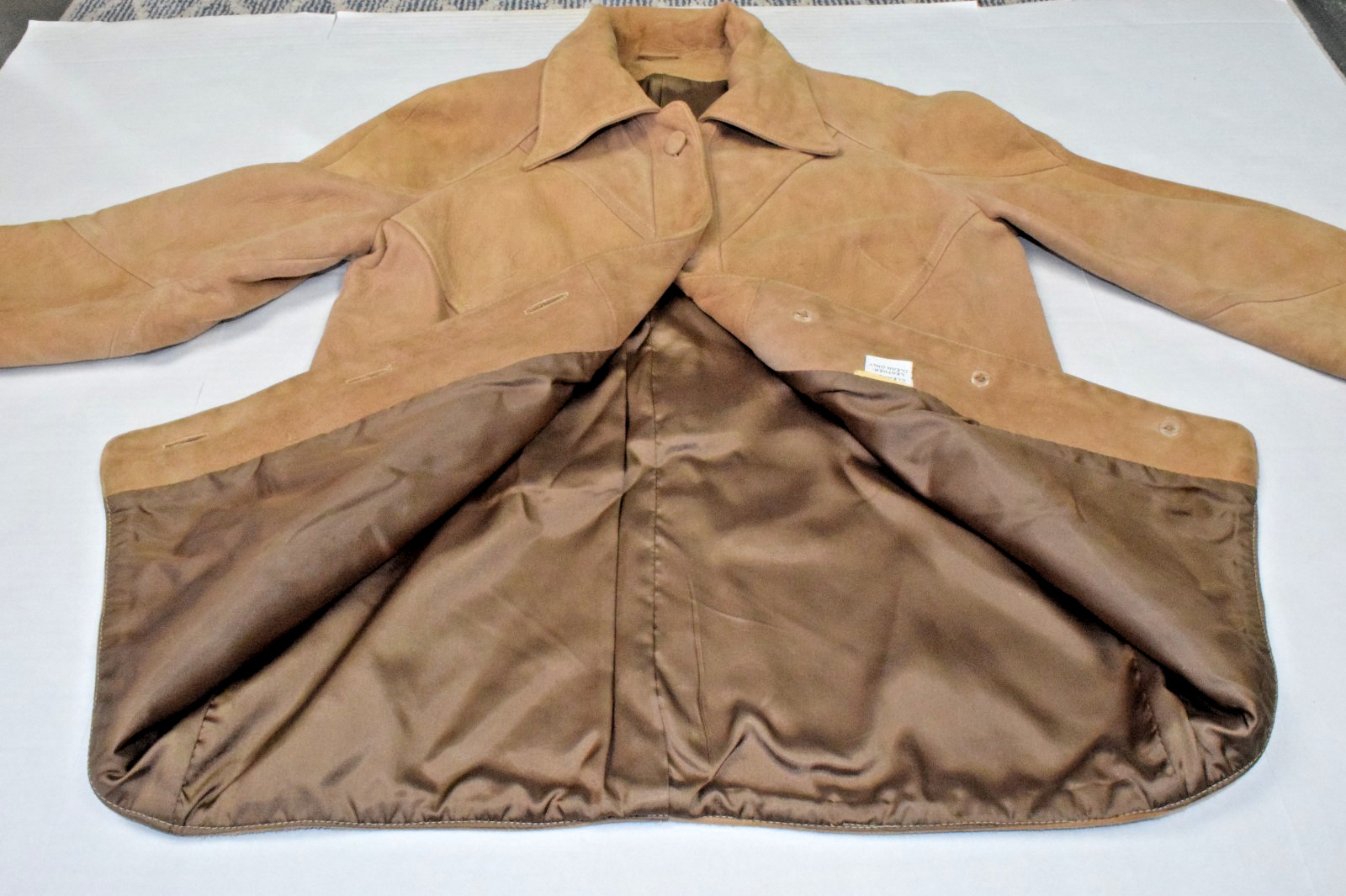 Vintage Leather Jacket New England Sportswear Size S 50s Tan Chevron Stitch