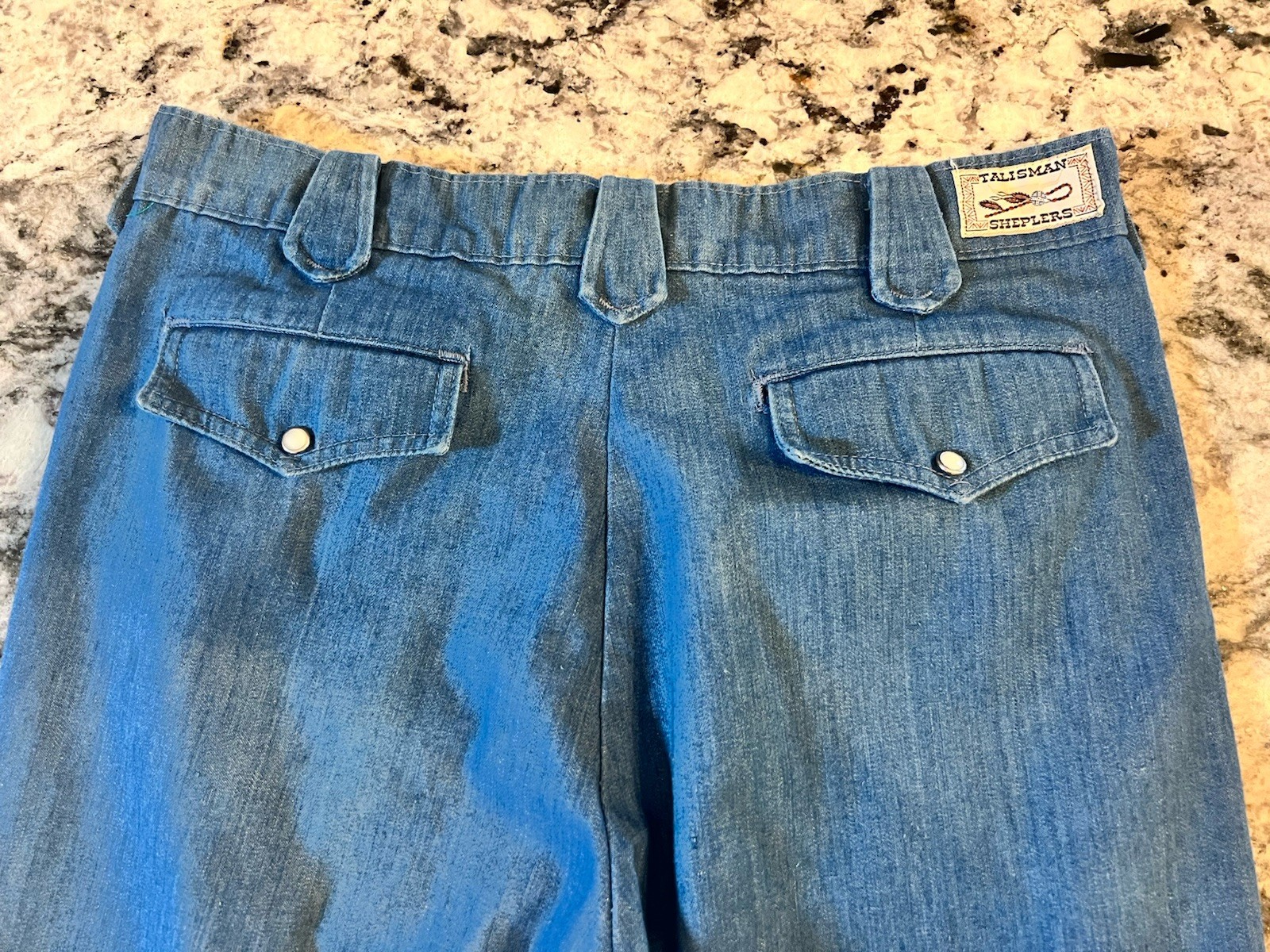 VINTAGE 70’S Ladies TALISMAN SHEPLERS HIGH WAISTED JEANS WESTERN BOHO Wide Leg