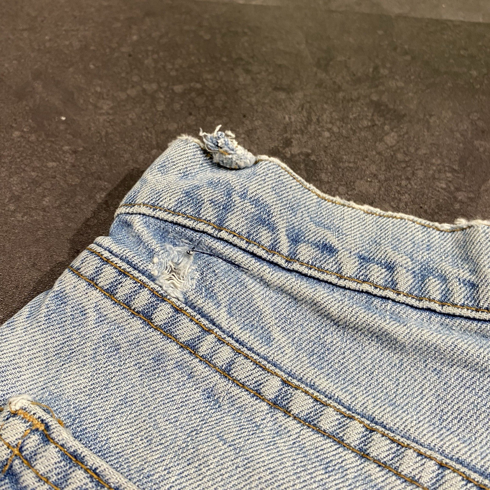 Vintage 70s Levi’s Orange Tab Light Wash Cutoff Shorts Distressed 80s 90s READ