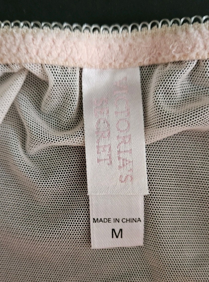 Vtg 90s Victorias Secret Lace Mesh Hi Cut Leg Medium Pink High Cut Panties NEW 2