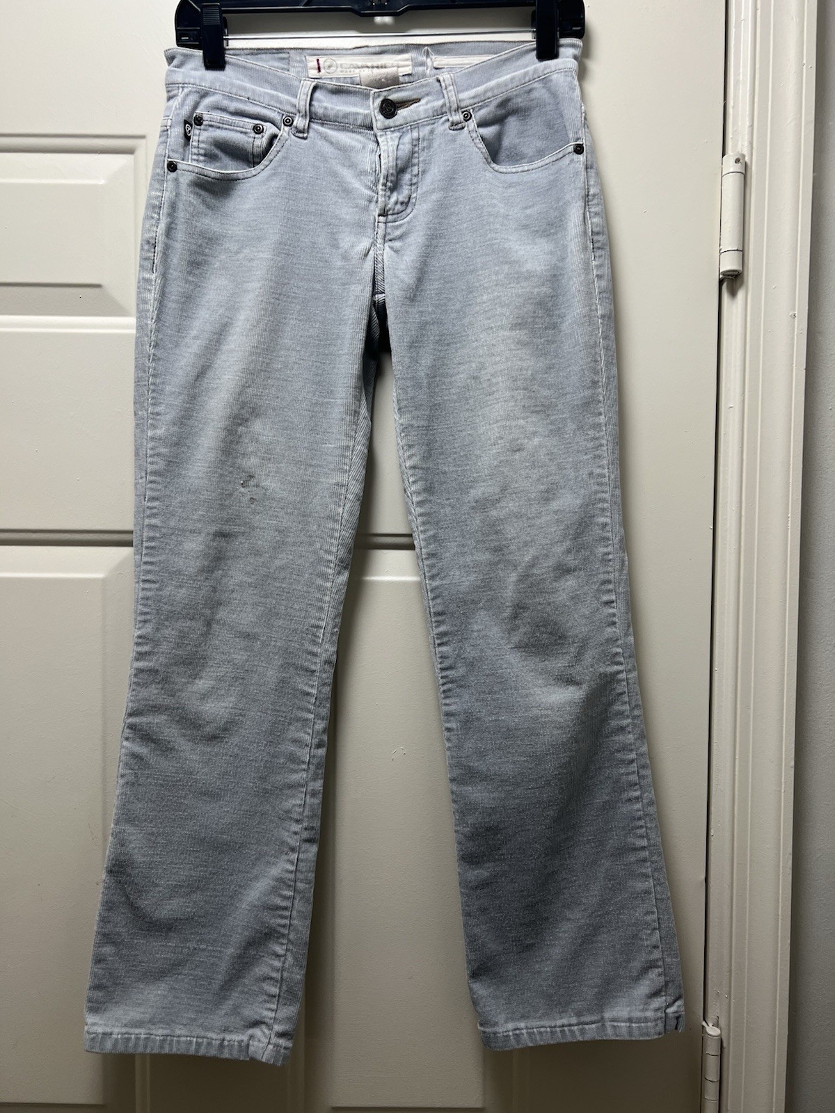 Rare VTG Z. Cavaricci Baby Blue Cords Y2K Low Rise stretch Grunge Worn Jeans 3