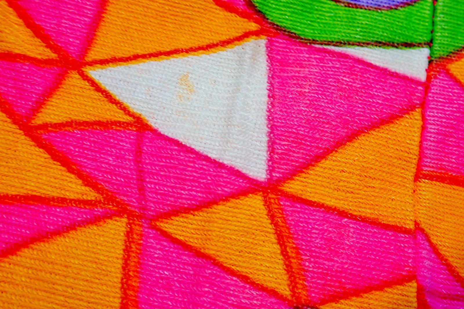 Vintage 60s Mod Psychedelic Geometric Hippie Flutter Sleeve Mini Dress XS Petite