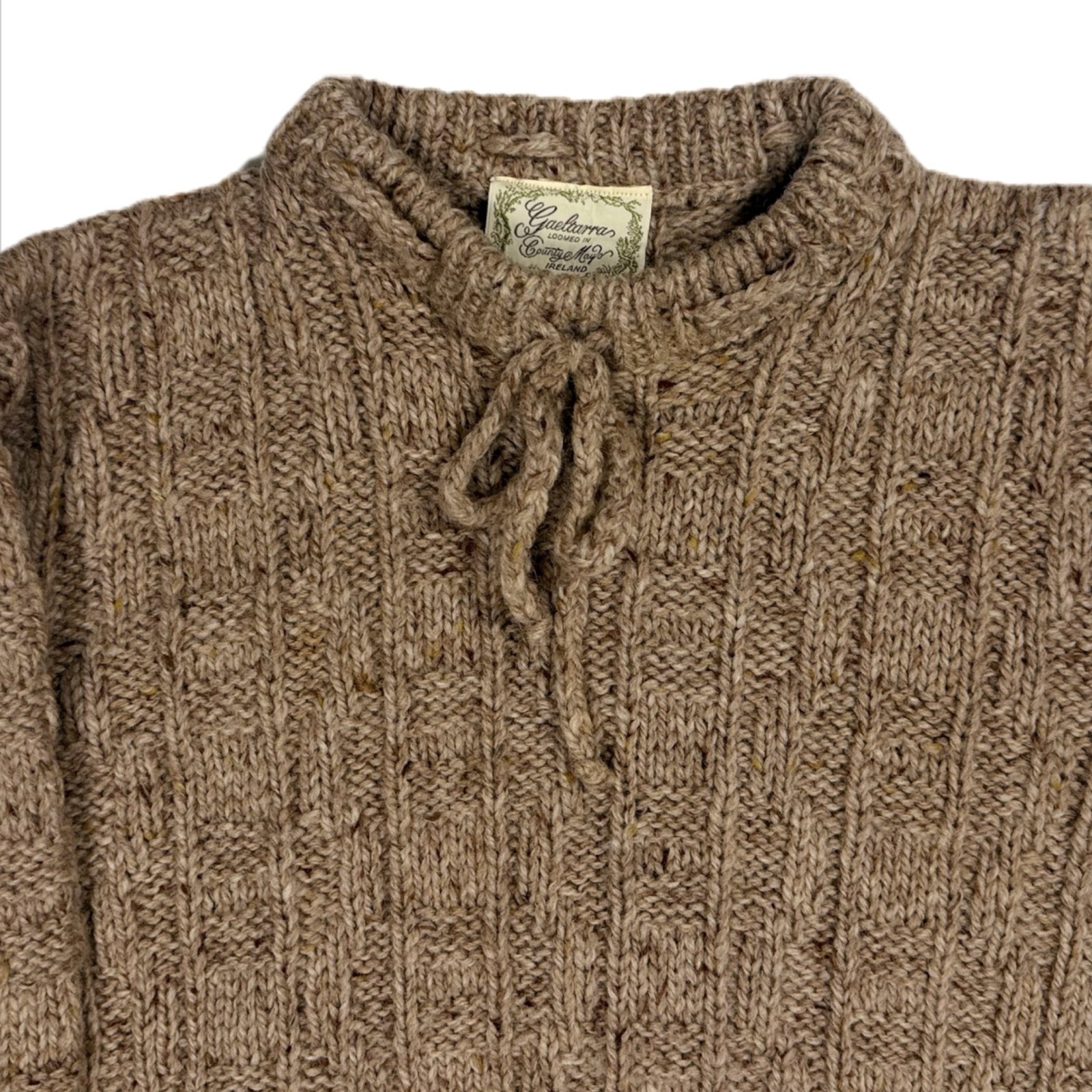 Gaelterra Woolmark loomed in Ireland New Wool light brown knit women’s 38 small