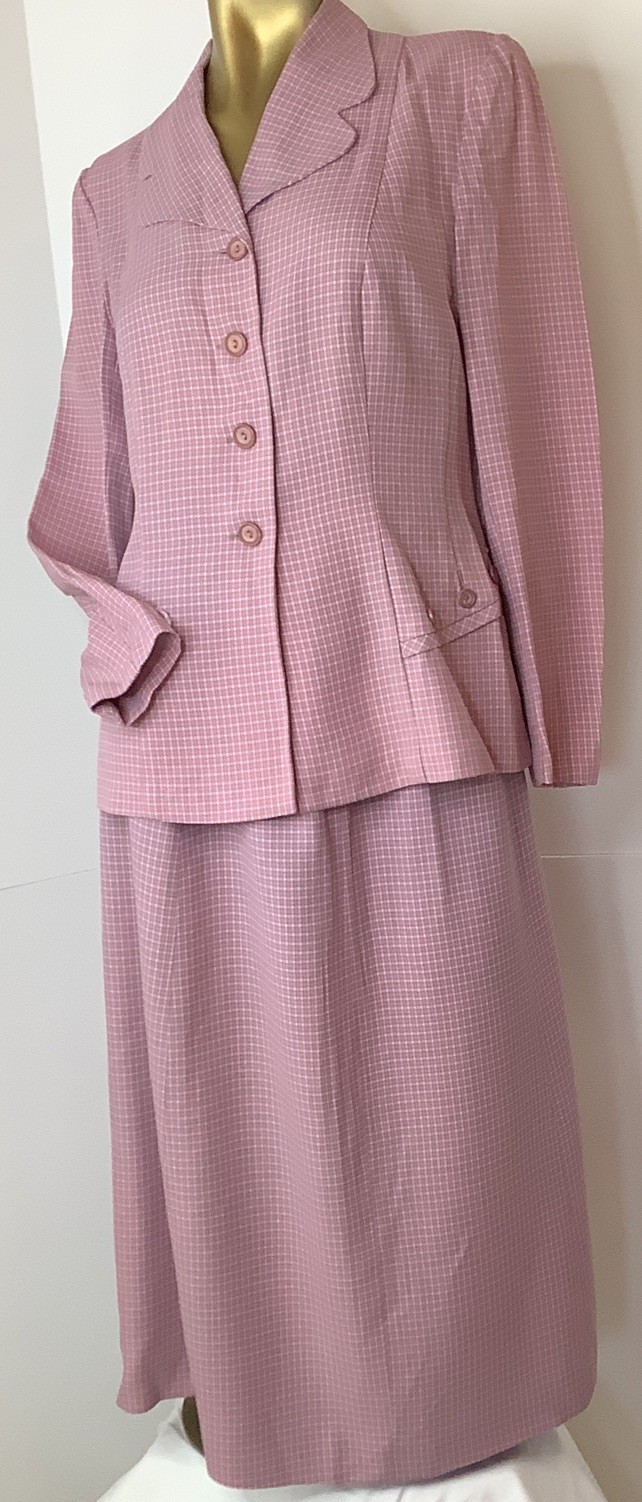 Vintage Skirt And Blazer Fashioned By Lampl Secretary Geek Checkered