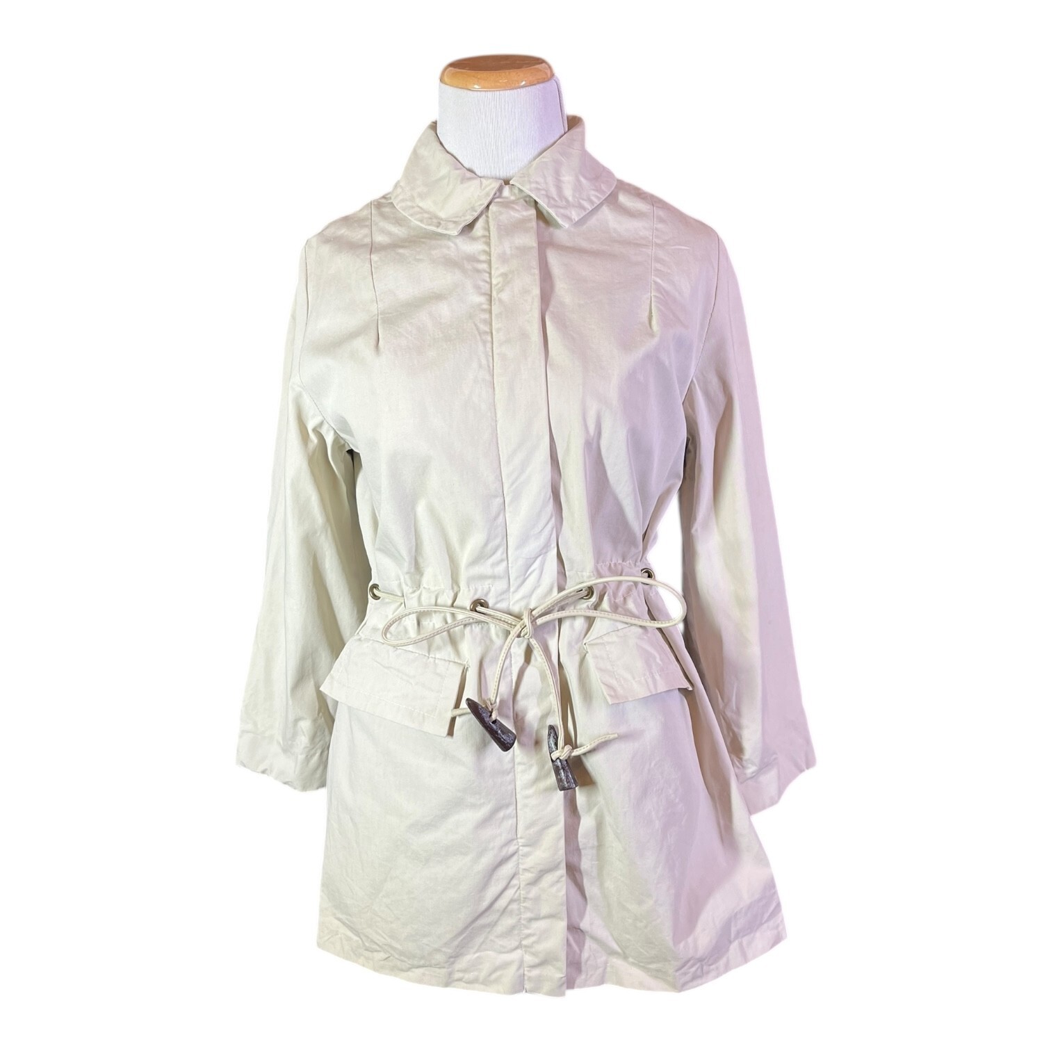 Vintage Debutogs Beige Full Zip Jacket Drawstring Waist