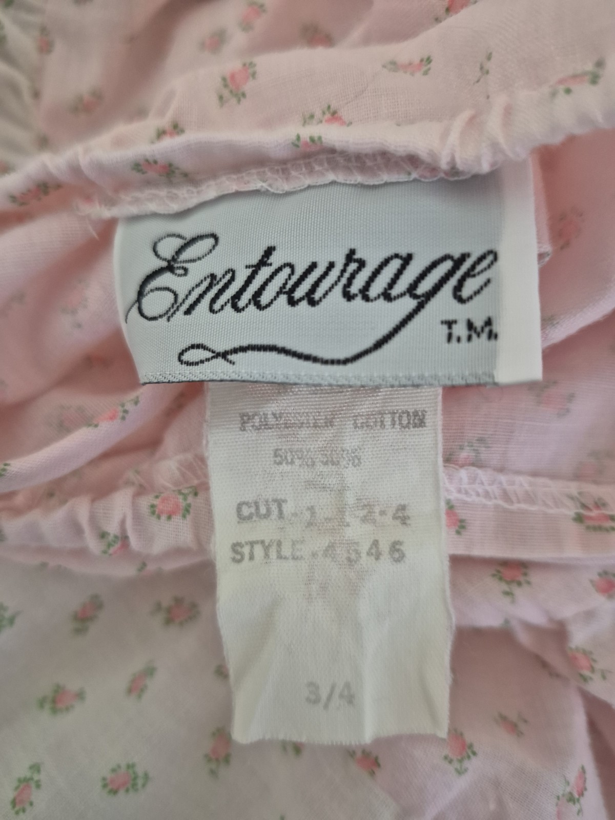 Vintage 70s Entourage Pink Floral Dress Cottagecore Prairie Sundress – S/XS