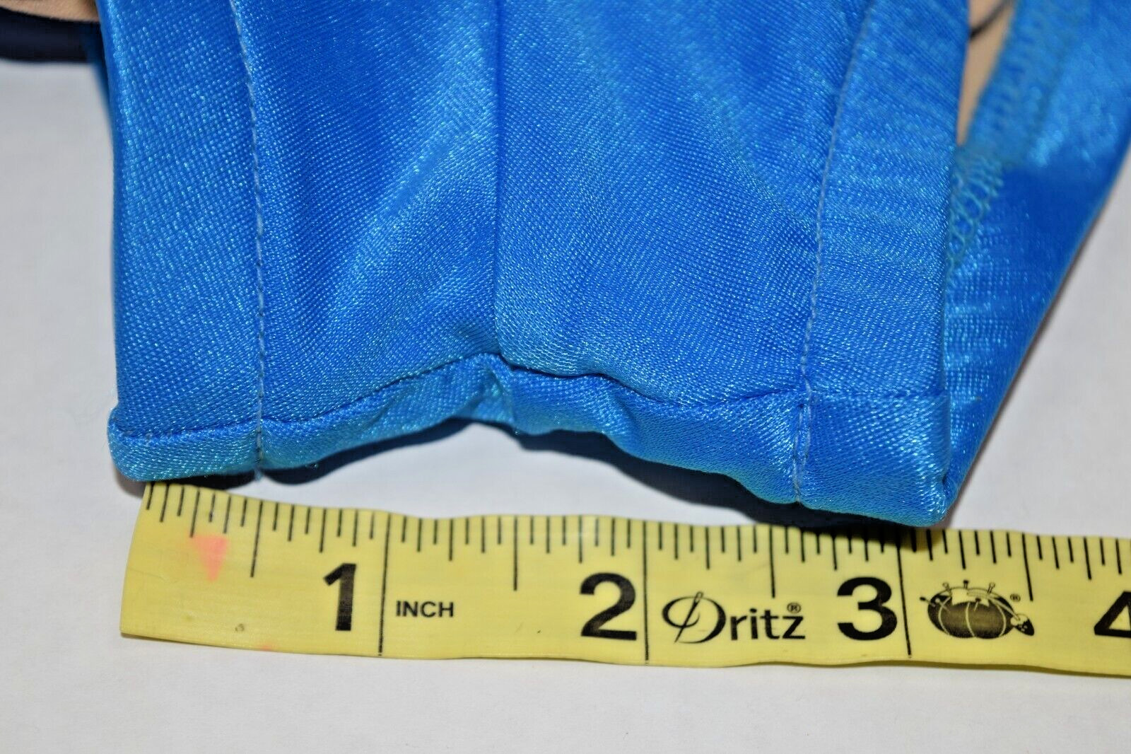 Vintage Swimsuit 2 Tone Electric Blue White Size 16 S/M 70s Internal Bra & Belt