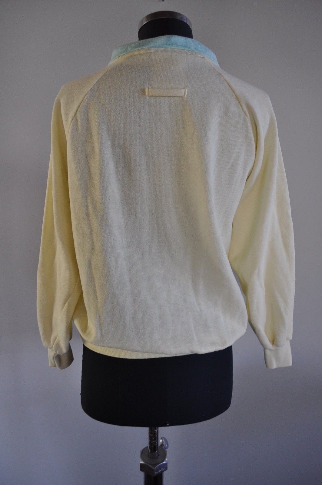 Vintage One Step Up Sweatshirt 1980’s Yellow with Panda Bears Collared Medium