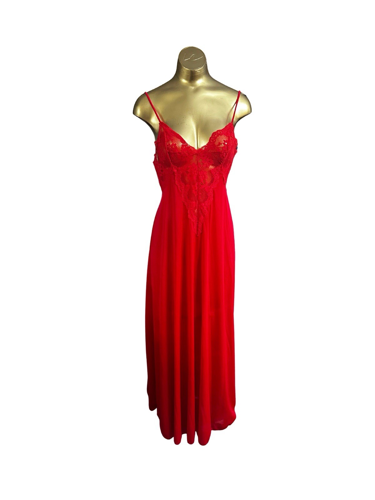Vintage Olga Frivolous Fancies Red Nightgown Slip Dress – Medium
