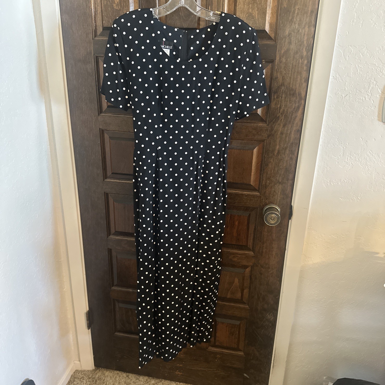 My michelle Black polka dot dress 7/8 90’s Slit In Back