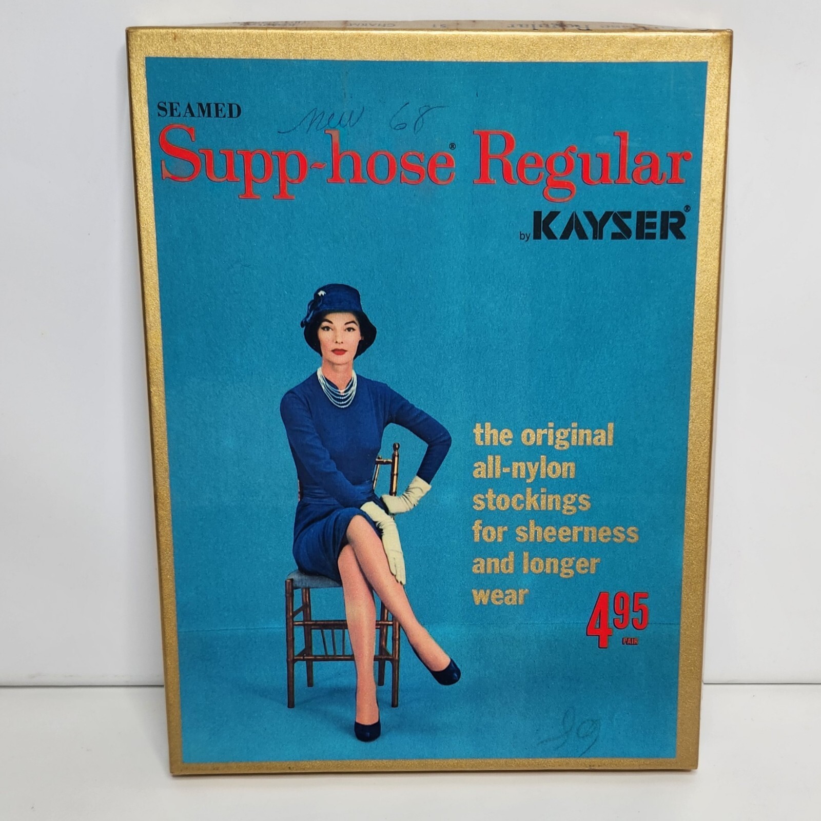 Vintage Supp-Hose Kayser Nylon Stockings Seamed Pantyhose Charm Regular 8.5-9.5M