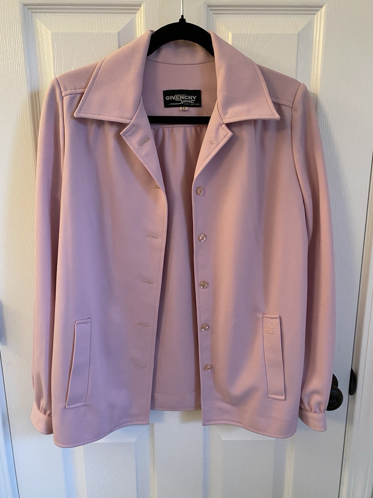 Vintage Givenchy Sport Jacket 1970s-80s Pastel Pink Blouse Jacket Paris NY Label