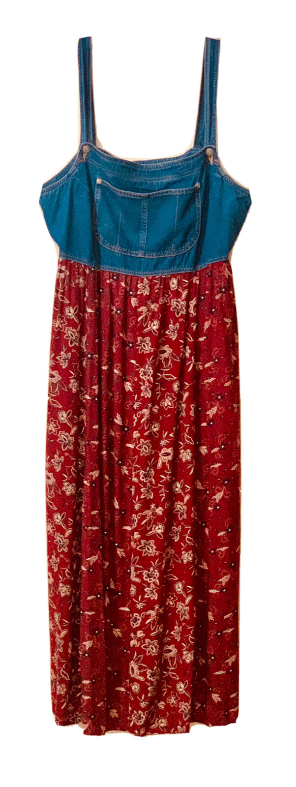 Vintage CL Carole Little Sport Maxi Jumper Dress With Suspenders Size 14