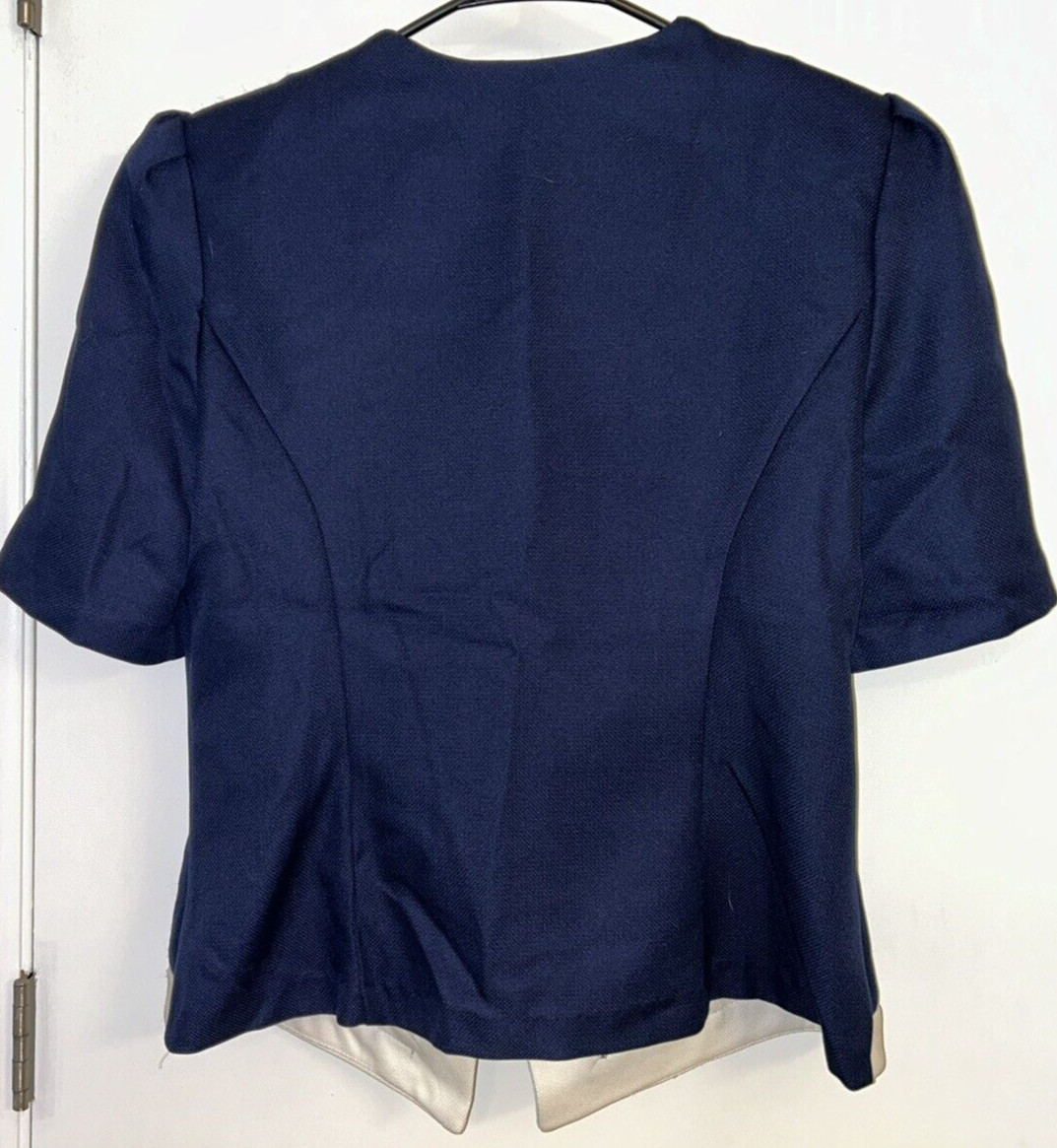 VTG 80’s Navy/White 9-5 POWER SUIT Secretary Big Business Skirt & Top USA Large