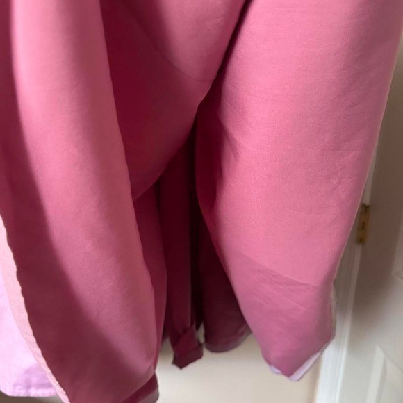 Vintage 70s / 80s Mauve Pink Sweetheart Strapless Bow Dress Cotton 34D estimate