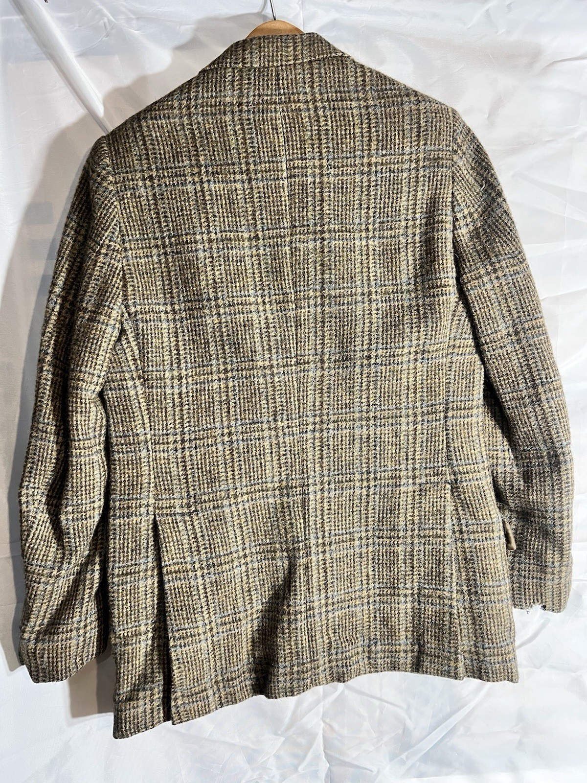 VTG Joseph Magnin Hammersley Wool Tweed Plaid Blazer Jacket England TLC Small