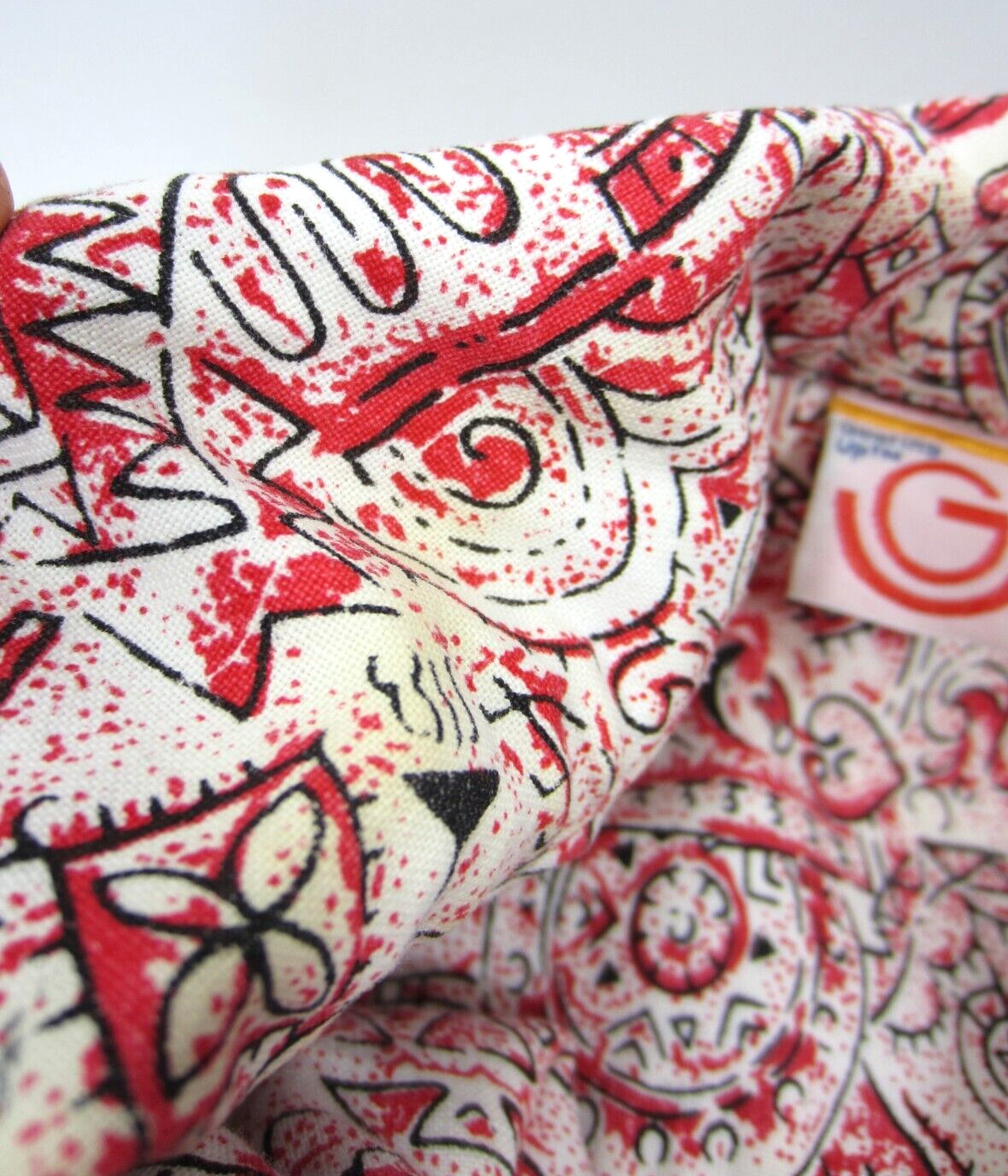 Vintage 80s Graphic Print Art Shirt Women MED Boxy AOP Doodles