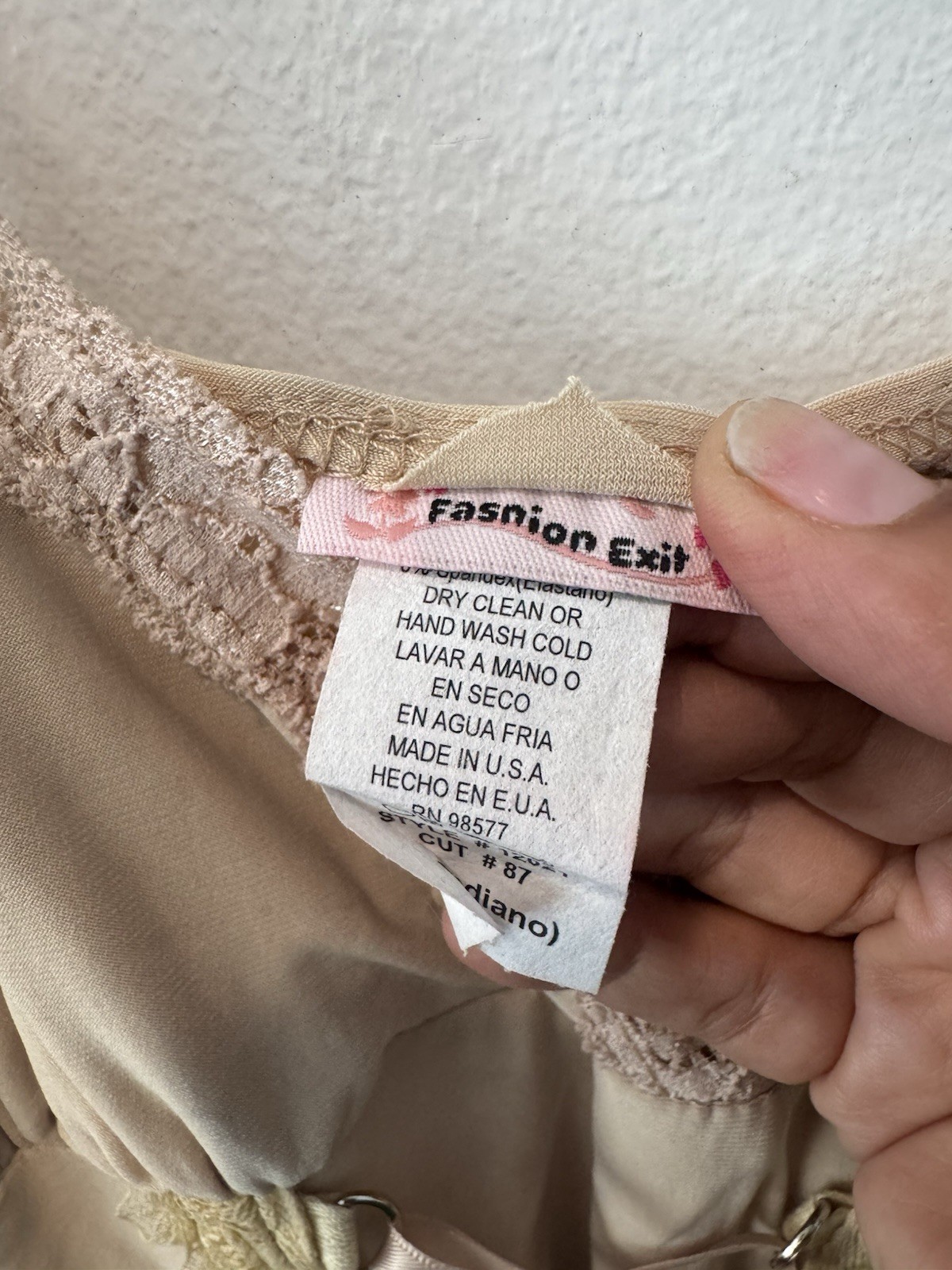 Vintage Y2K Nude Lace-Up Corset Cami Top Fairy Grunge Boho Festival M