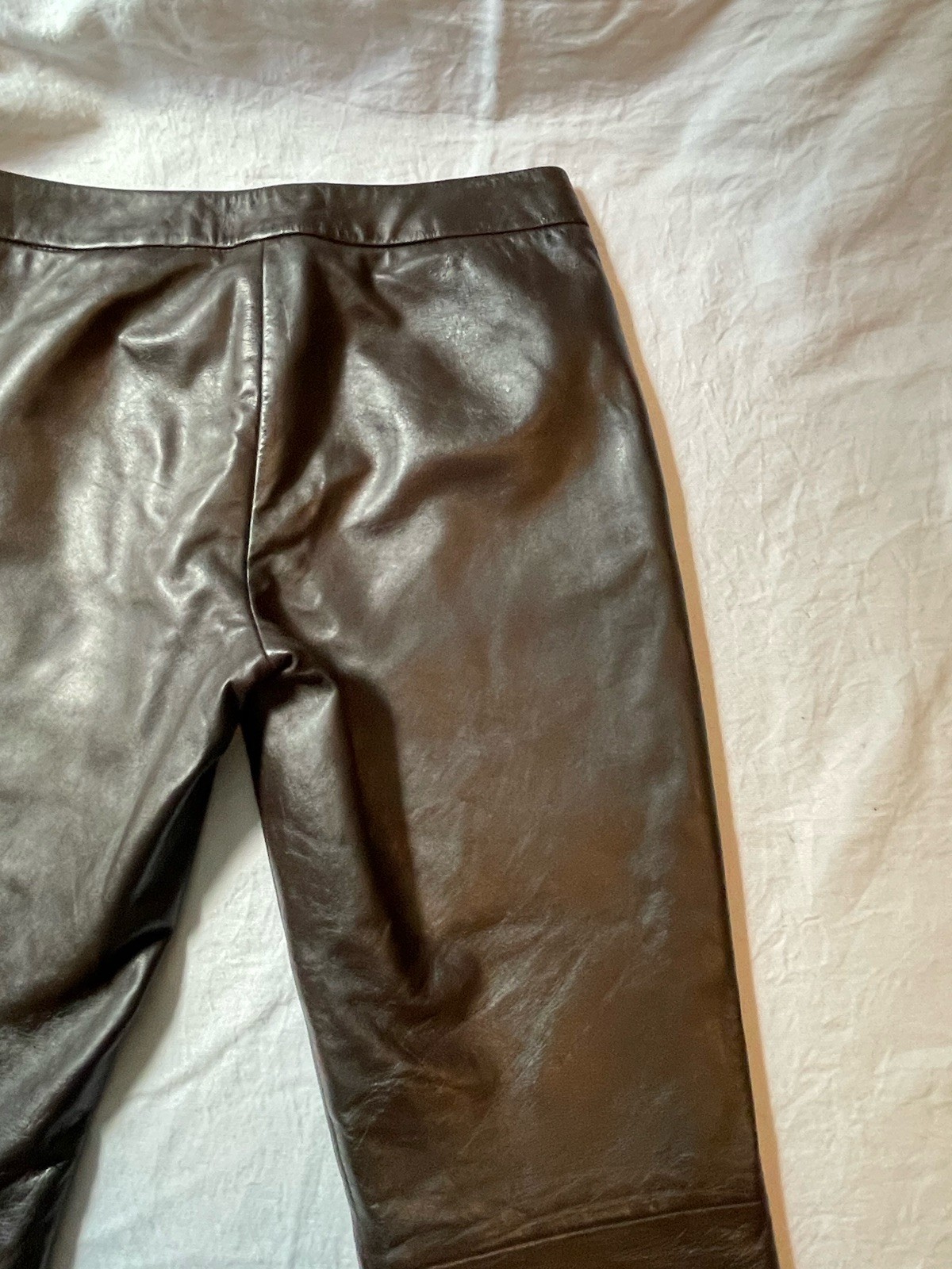 Vintage Y2K VS2 by Vakko Chocolate Brown Lambs Leather Pants Bootcut Size 2