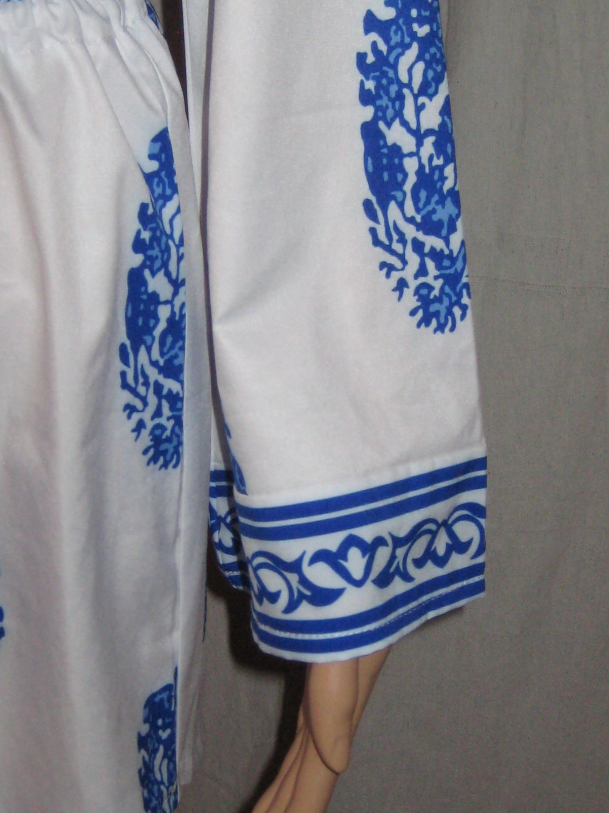 Vintage Shorts One Peice Playsuit Hippy Boho Ethic Festival Cobalt/White Medium
