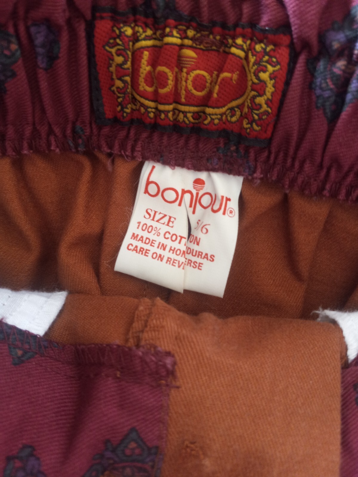 New Old Stock Vintage Bonjour Earth Tone Pants With Belt Size 5/6 NWT