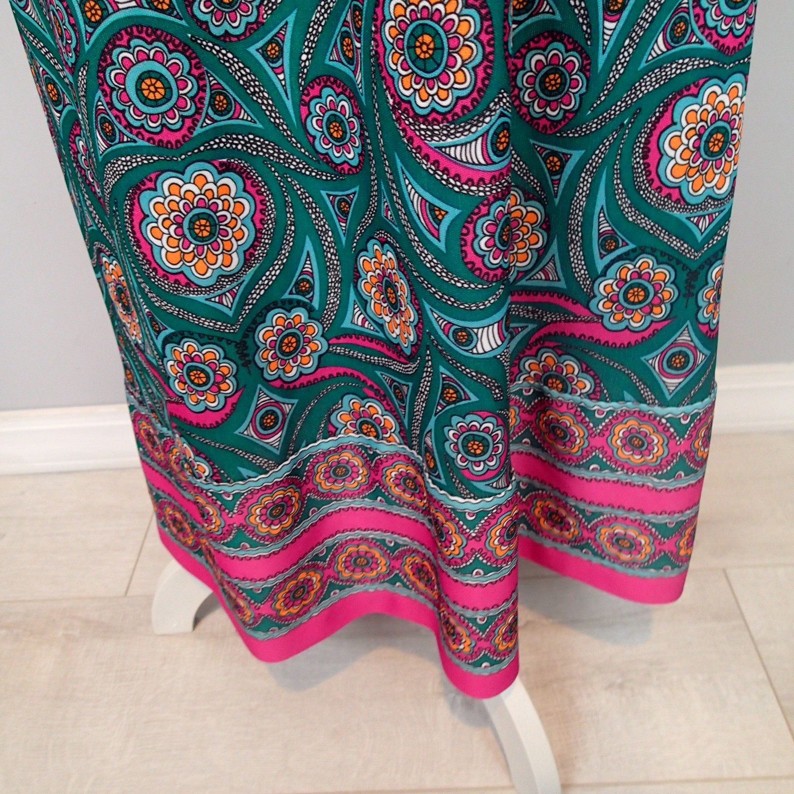 vtg Hoot Owl Groovy Floral maxi Dress sz 13 m/l 70s Chic Prairie Festival long