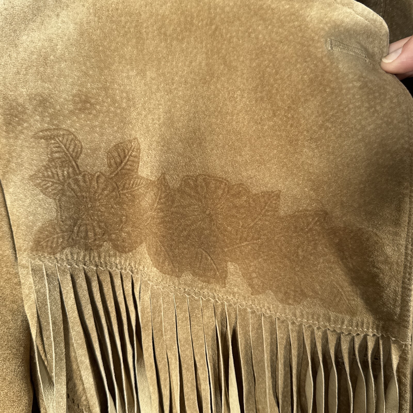 Vintage Ralph Lauren Suede Fringe Jacket Womens Large Brown Western Cowgirl FLAW