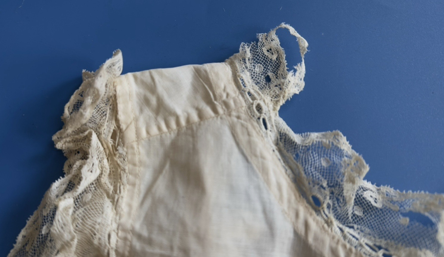 Lovely Antique 19C Lace Trim Cotton Lingerie Full Slip Dress Clothing