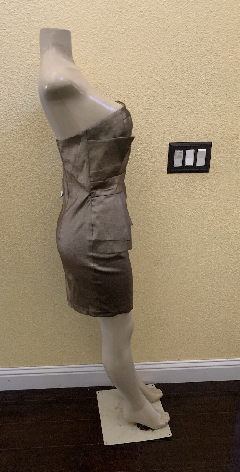 VTG NWT Mint Jessica McClintock Size 12 Golden Color Strapless Mini Dress