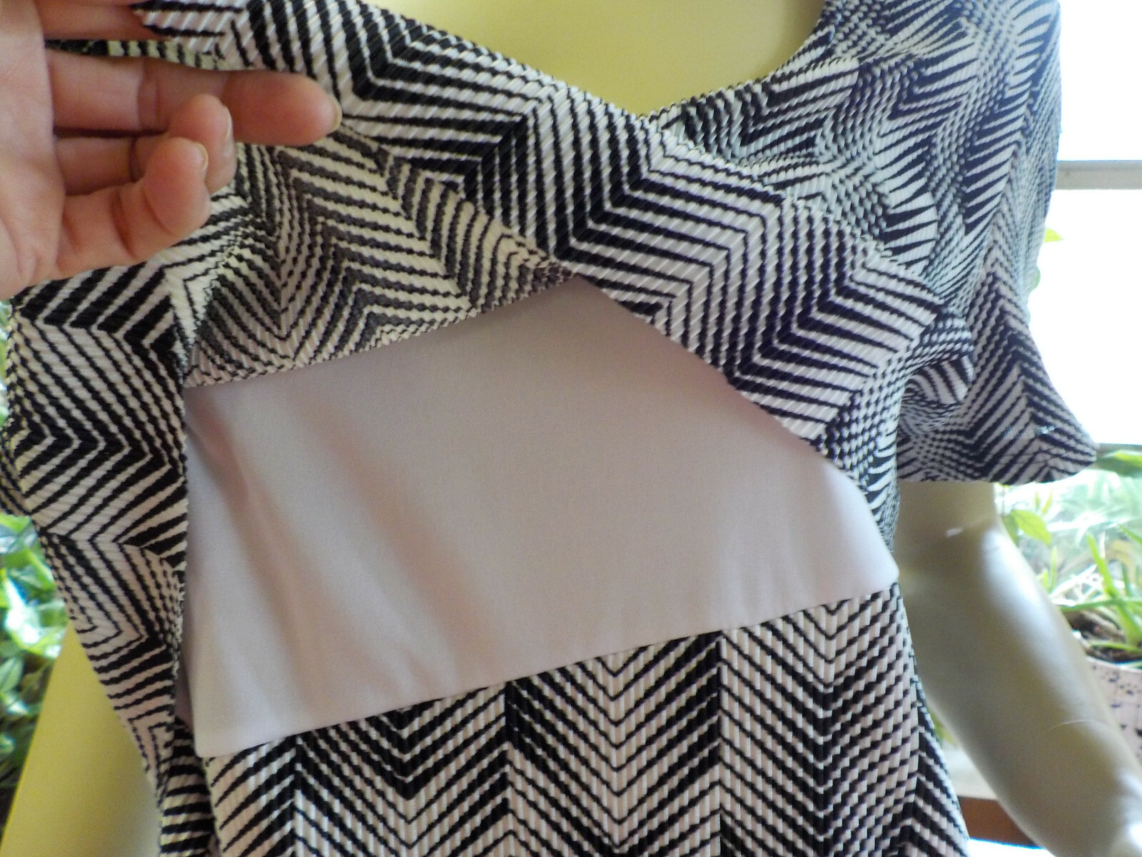 Vintage Studio Works Blouse Size XL NWT Black/White Short Sleeve Scoop Neck USA