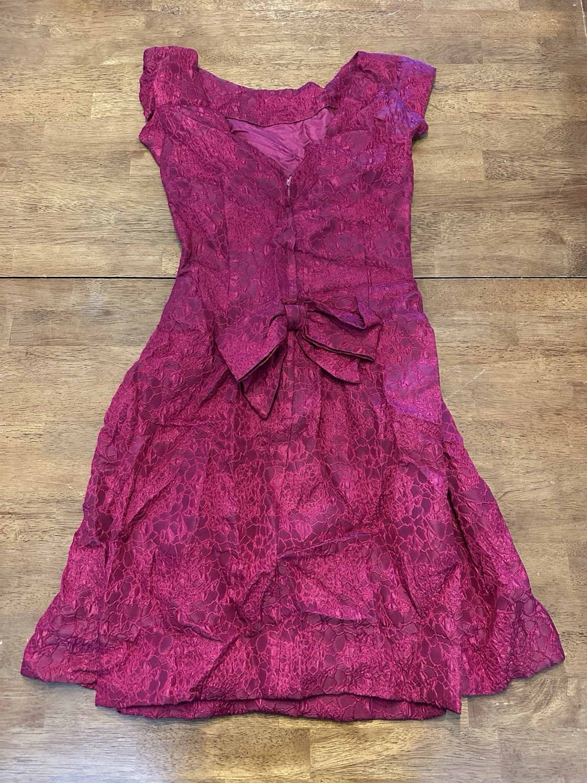 True Vintage Elis Porter Pink Dress 60s 70s Talon See Measurements