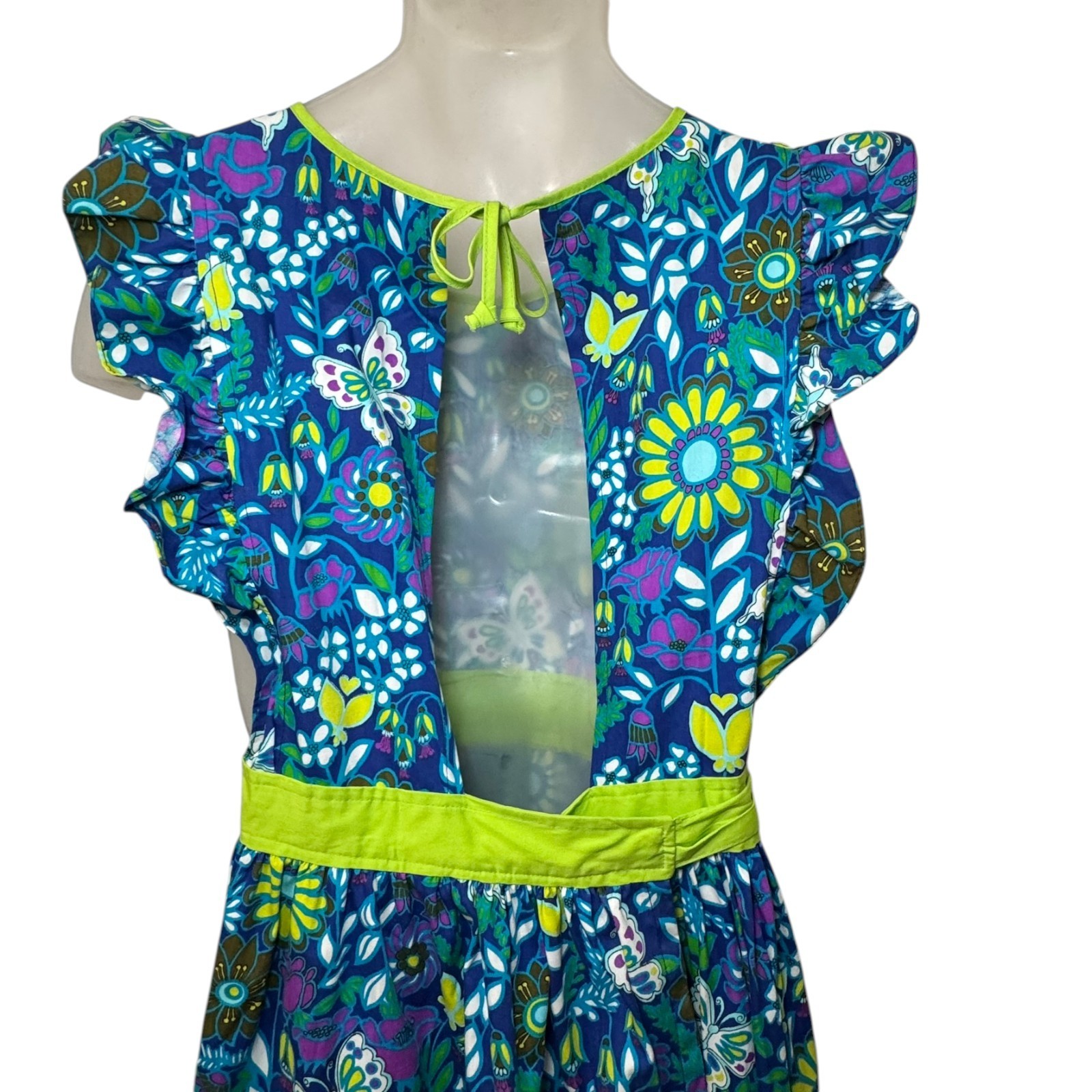 Vintage 70s Design House Japan Floral Pinafore Apron Dress Boho Cottagecore