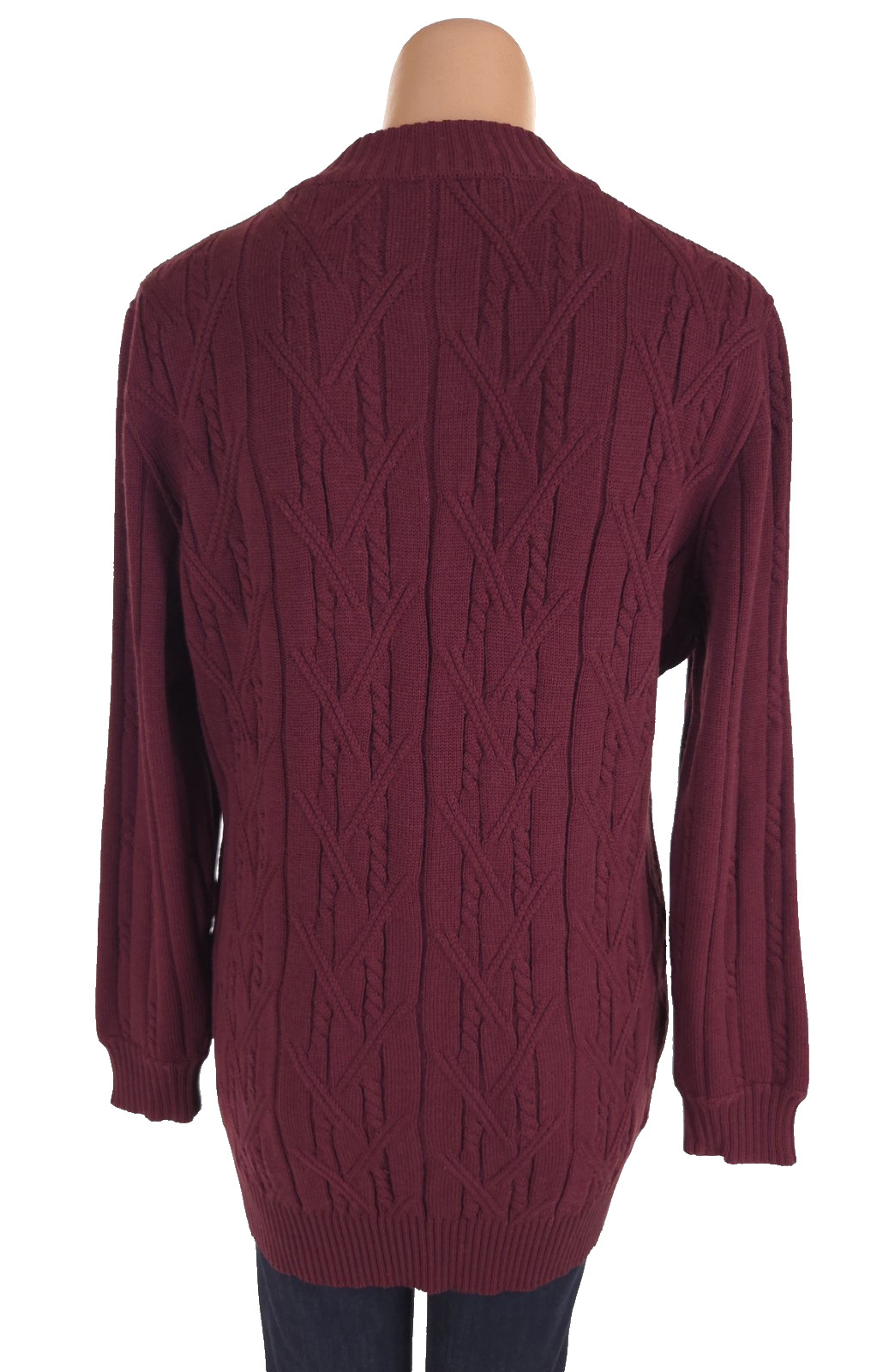 Vintage 80s/90s Celine Paris 1/2 Crest Button Sweater Size 42 M Burgundy