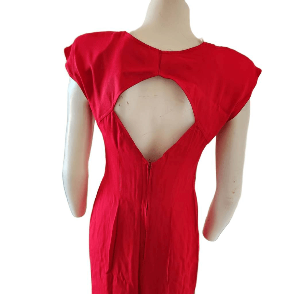 Jay Jacobs size 9-10 vintage Marilyn Monroe wine red sweetheart high slit dress