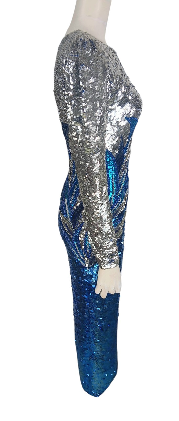 Vintage 80’s Shomax Originals Sequin/Bead One Shoulder Assymetrial Hem Dress