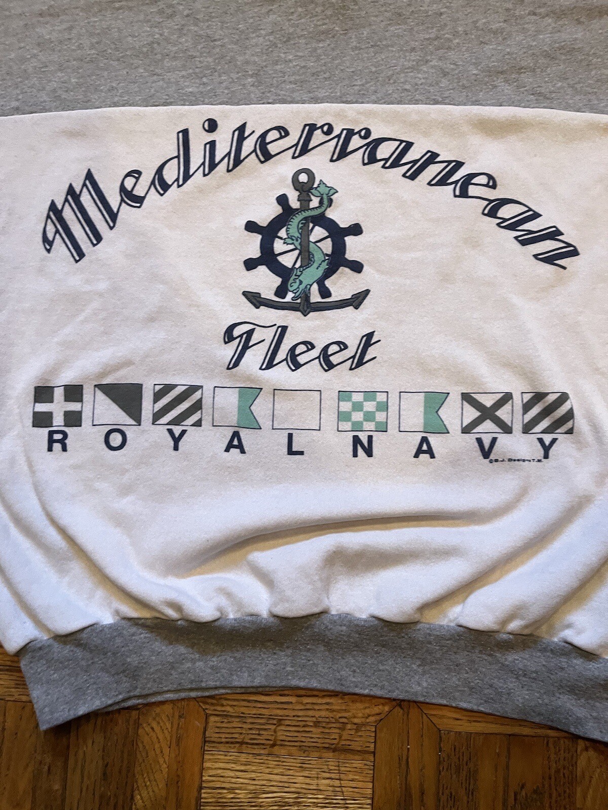 Vintage 90’s Pinwheels Women L Sweatshirt Mediterranean Fleet Royal Navy USA