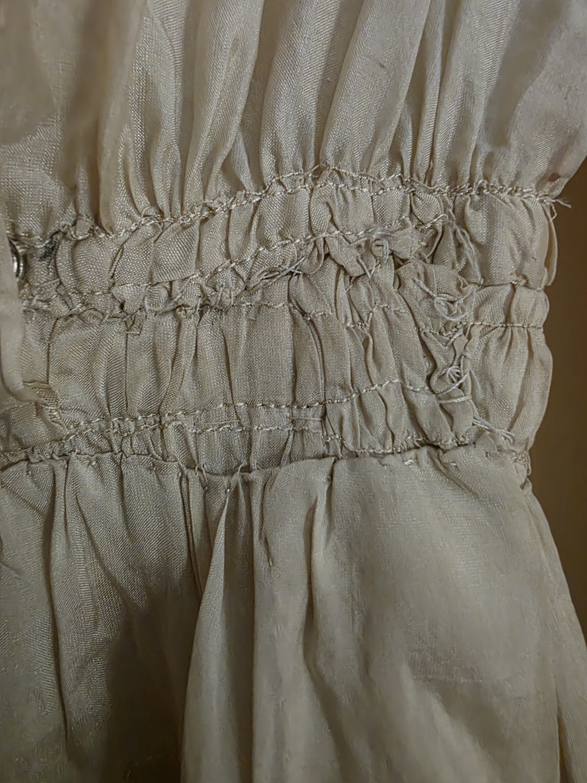 Antique Victorian Edwardian Ladies Wedding Fancy Dress with Soutache Flowers